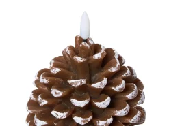 Set di 4 candele LED IVRESSE Pigna 15/12 cm Marrone