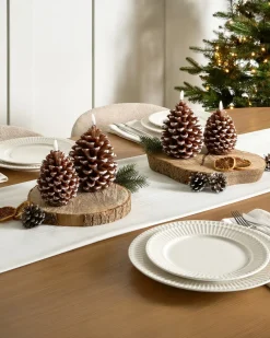 Set di 4 candele LED IVRESSE Pigna 15/12 cm Marrone