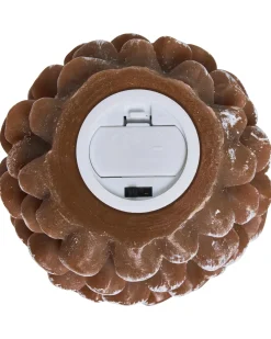 Set di 4 candele LED IVRESSE Pigna 15/12 cm Marrone