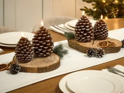 Set di 4 candele LED IVRESSE Pigna 15/12 cm Marrone