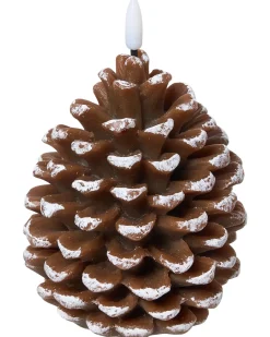 Set di 4 candele LED IVRESSE Pigna 15/12 cm Marrone
