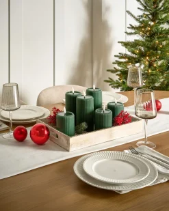 Set di 6 candele LED NOISETTE 10/16 cm Verde