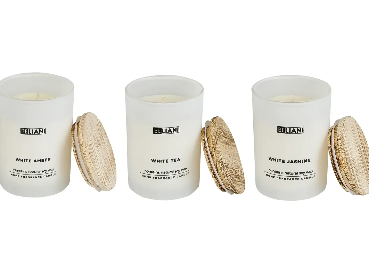 Set di 3 Candele Profumate SIMPLICITY Cera di Soia Note fresche Note floreali