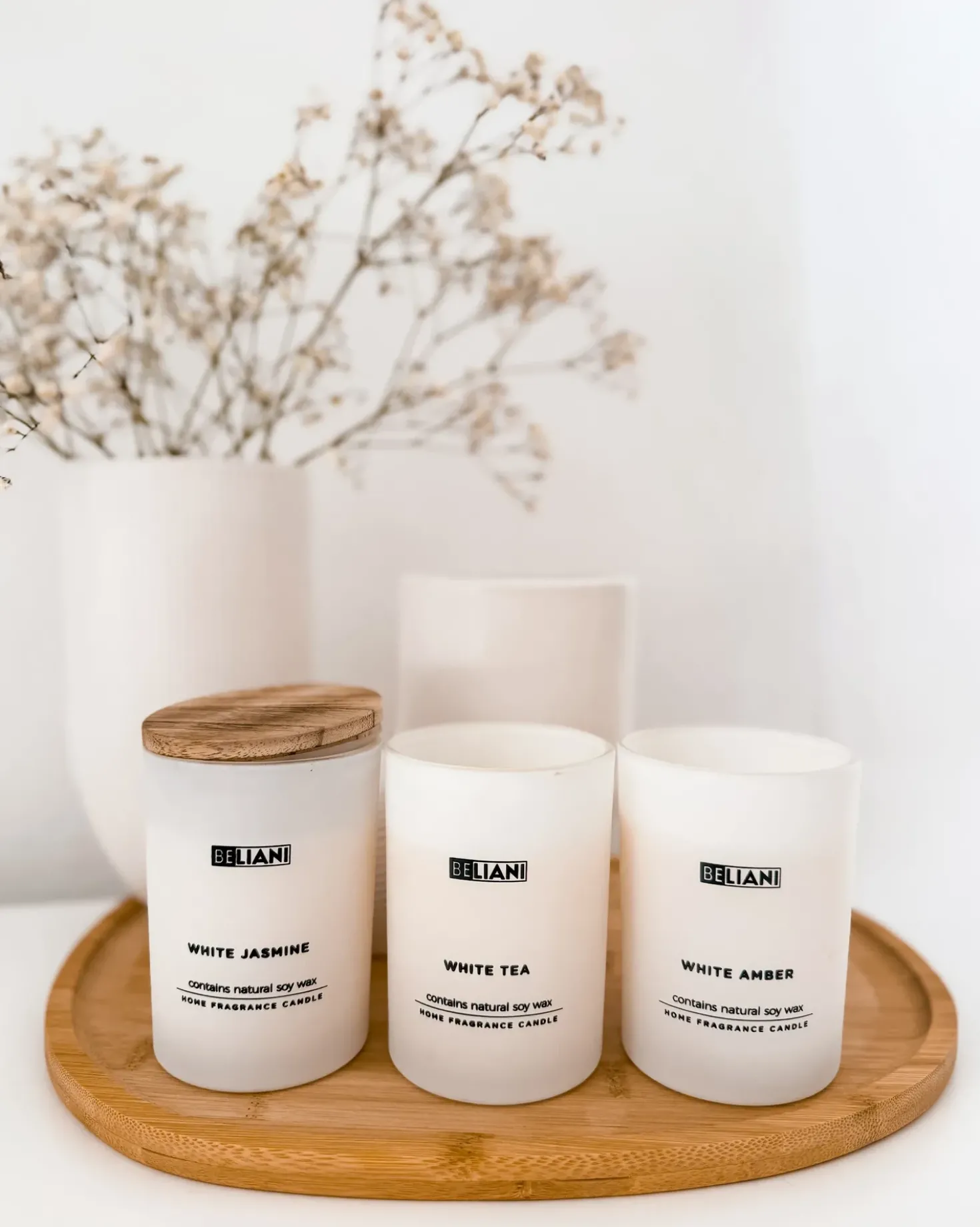Set di 3 Candele Profumate SIMPLICITY Cera di Soia Note fresche Note floreali