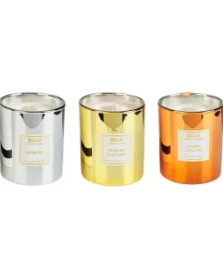 Set di 3 Candele Profumate METALLIC GLAMOUR 9 cm Multicolore