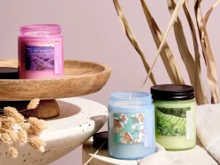 Set di 3 Candele Profumate FRUITY BLOOM Cera di Soia Note fresche Note floreali
