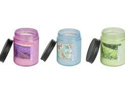 Set di 3 Candele Profumate FRUITY BLOOM Cera di Soia Note fresche Note floreali
