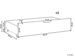 Set di 2 cassetti contenitori per letto Legno di pino RUMILLY Marrone scuro