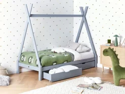 Set di 2 cassetti contenitori per letto Legno di pino CRONAT Grigio
