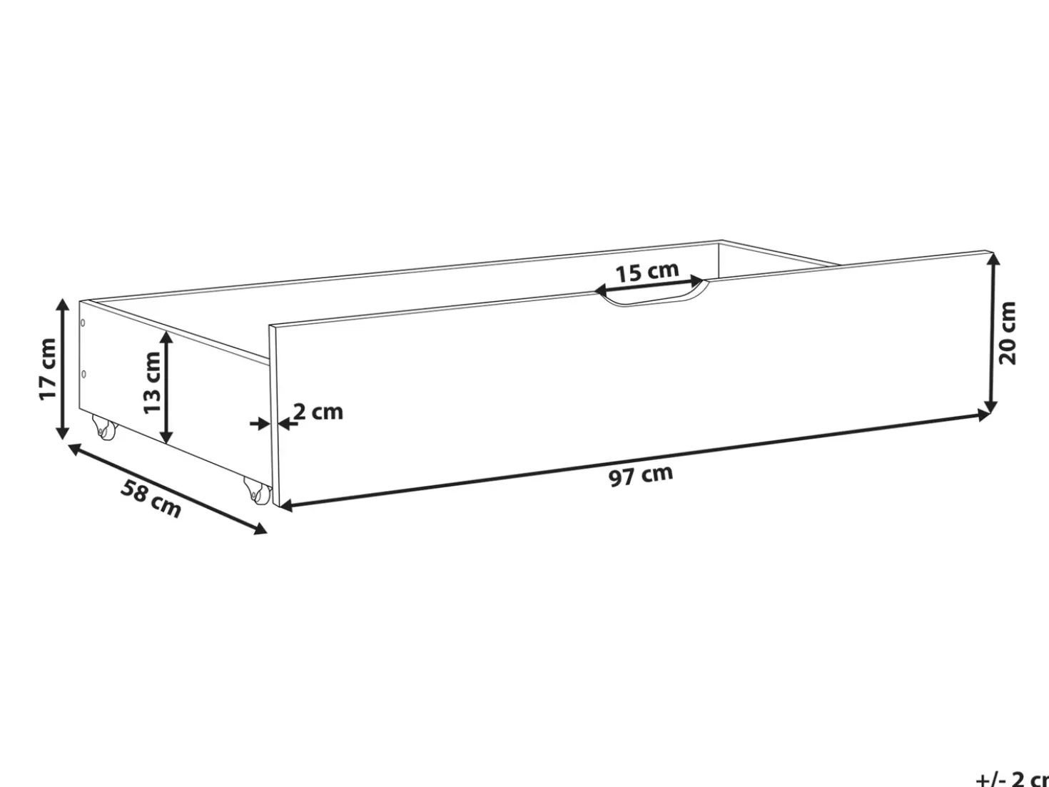 Set di 2 cassetti contenitori per letto Legno di pino RUMILLY Blu marino