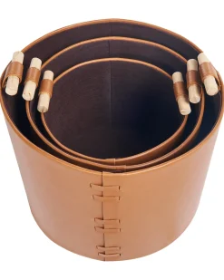 Set di 3 cestini ARAM Pelle sintetica Marrone