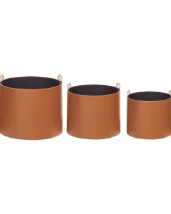 Set di 3 cestini ARAM Pelle sintetica Marrone