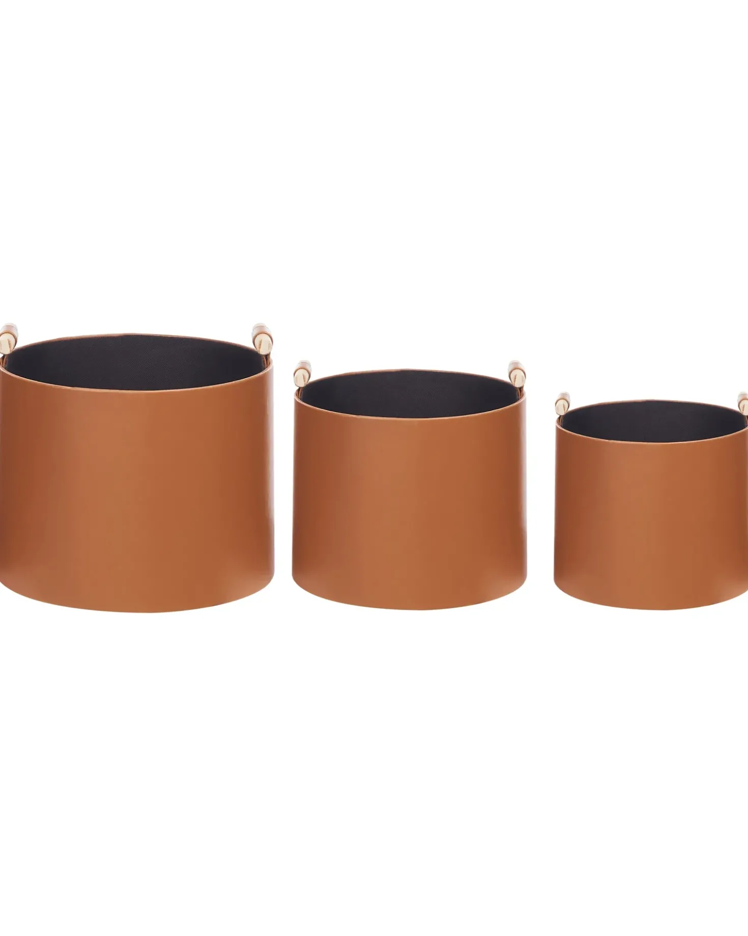 Set di 3 cestini ARAM Pelle sintetica Marrone