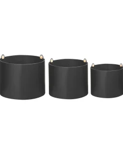 Set di 3 cestini ARAM Pelle sintetica Nero