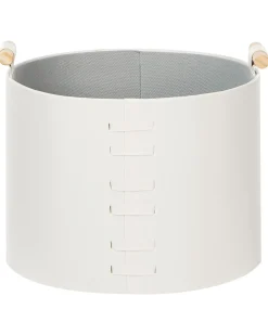 Set di 3 cestini ARAM Pelle sintetica Bianco sporco