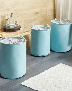 Set di 3 cestini ARCHA Cotone Azzurro
