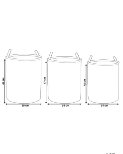 Set di 3 cestini ARCHA Cotone Azzurro