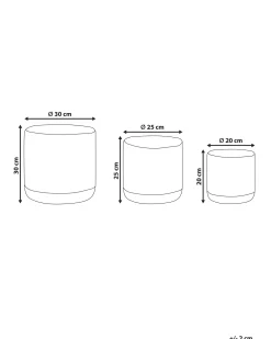 Set di 3 cestini BASIMA Cotone Grigio
