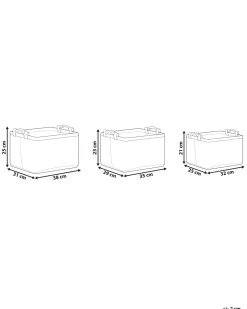 Set di 3 cestini BAYSAI Feltro Grigio chiaro