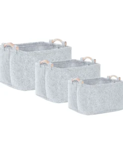Set di 3 cestini BAYSAI Feltro Grigio chiaro