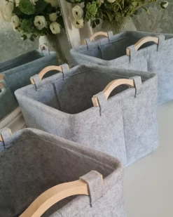 Set di 3 cestini BAYSAI Feltro Grigio chiaro