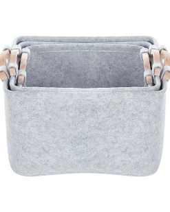 Set di 3 cestini BAYSAI Feltro Grigio chiaro