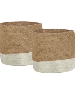 Set di 2 cestini BULANIK Iuta Bianco