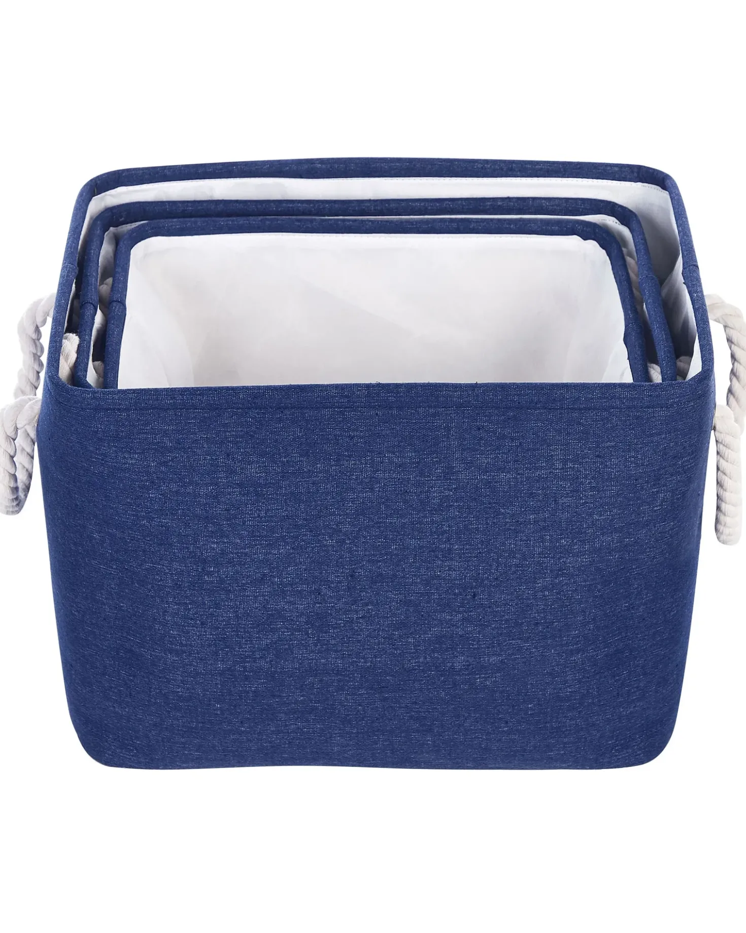 Set di 3 cestini DARQAB Cotone Blu marino