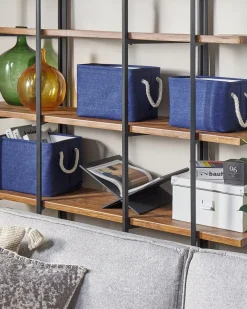 Set di 3 cestini DARQAB Cotone Blu marino