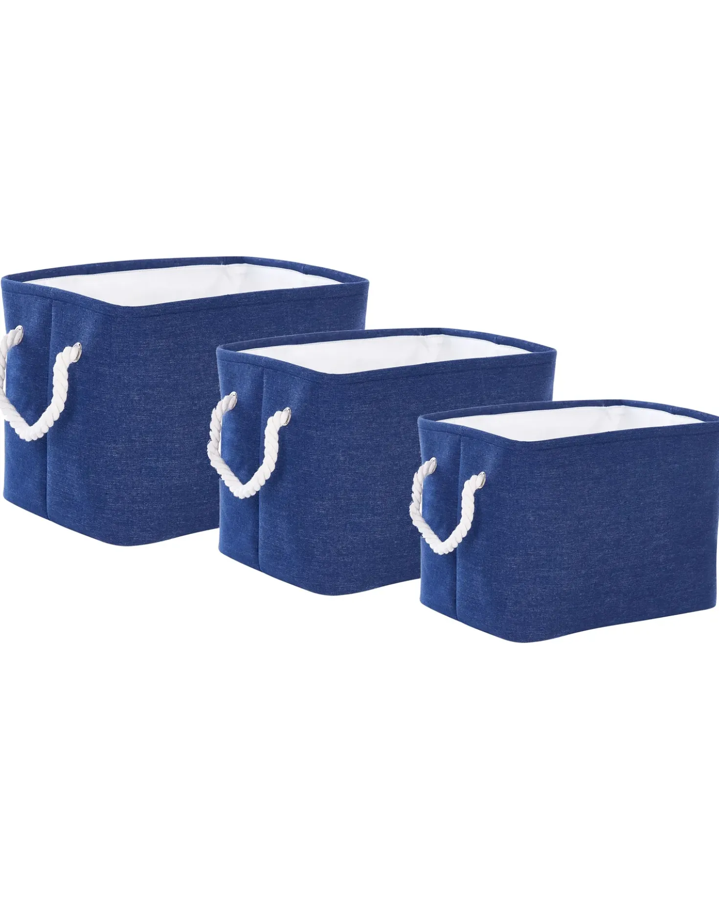 Set di 3 cestini DARQAB Cotone Blu marino