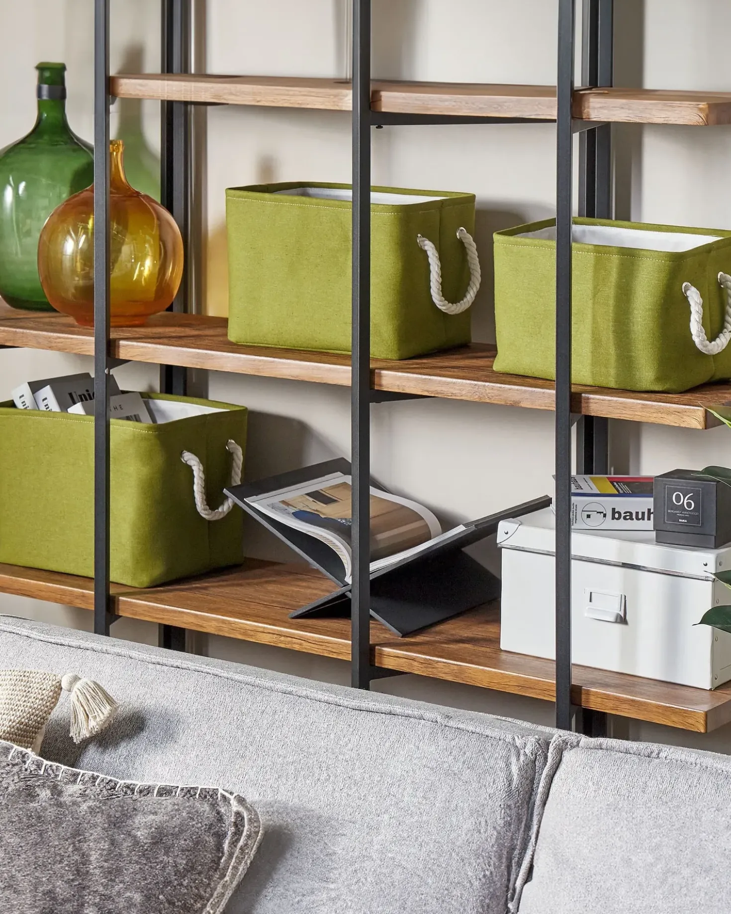 Set di 3 cestini DARQAB Cotone Verde oliva