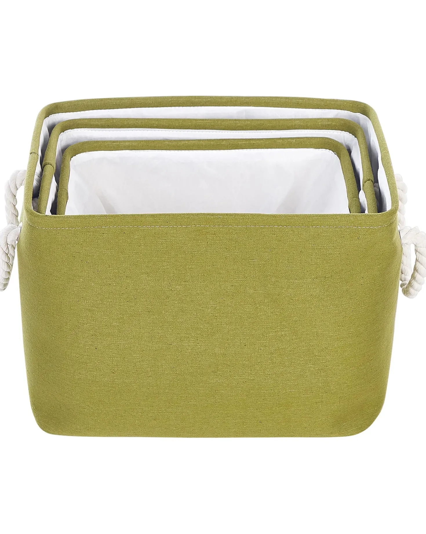 Set di 3 cestini DARQAB Cotone Verde oliva