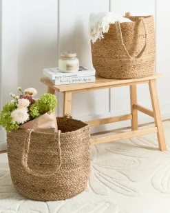 Set di 2 cestini KAELLA Iuta Beige sabbia
