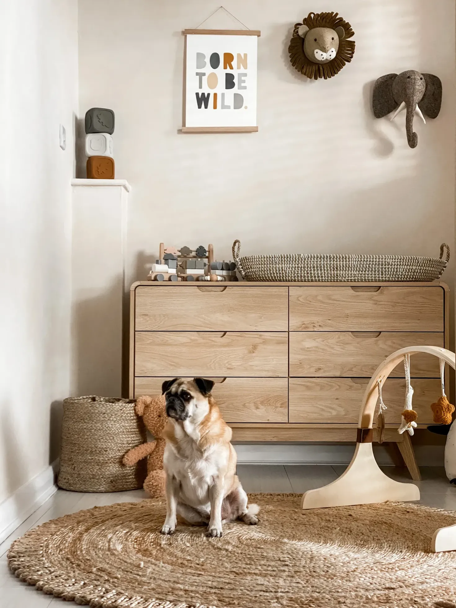 Set di 2 cestini KAELLA Iuta Beige sabbia
