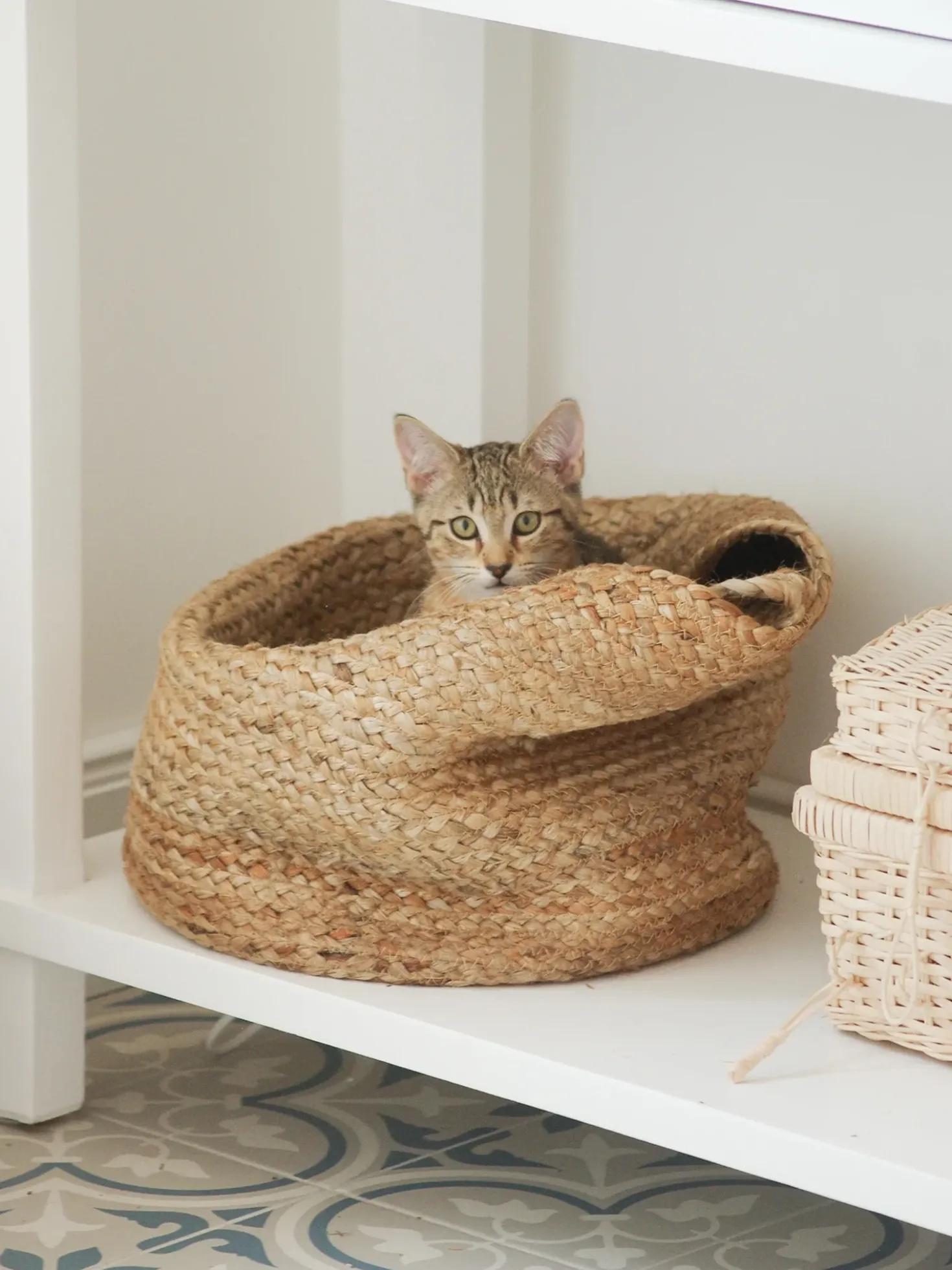 Set di 2 cestini KAELLA Iuta Beige sabbia
