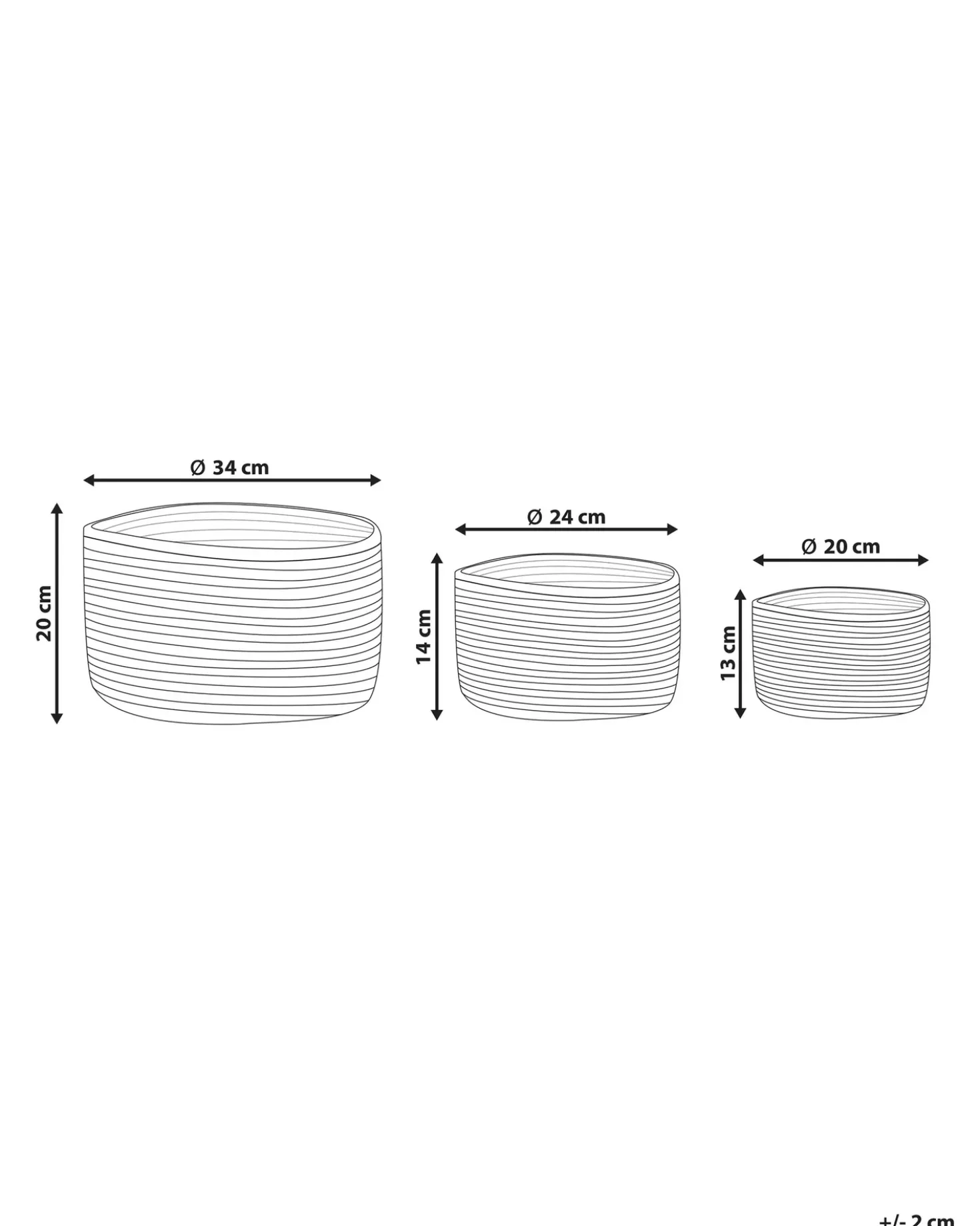 Set di 3 cestini KAHU Iuta Naturale