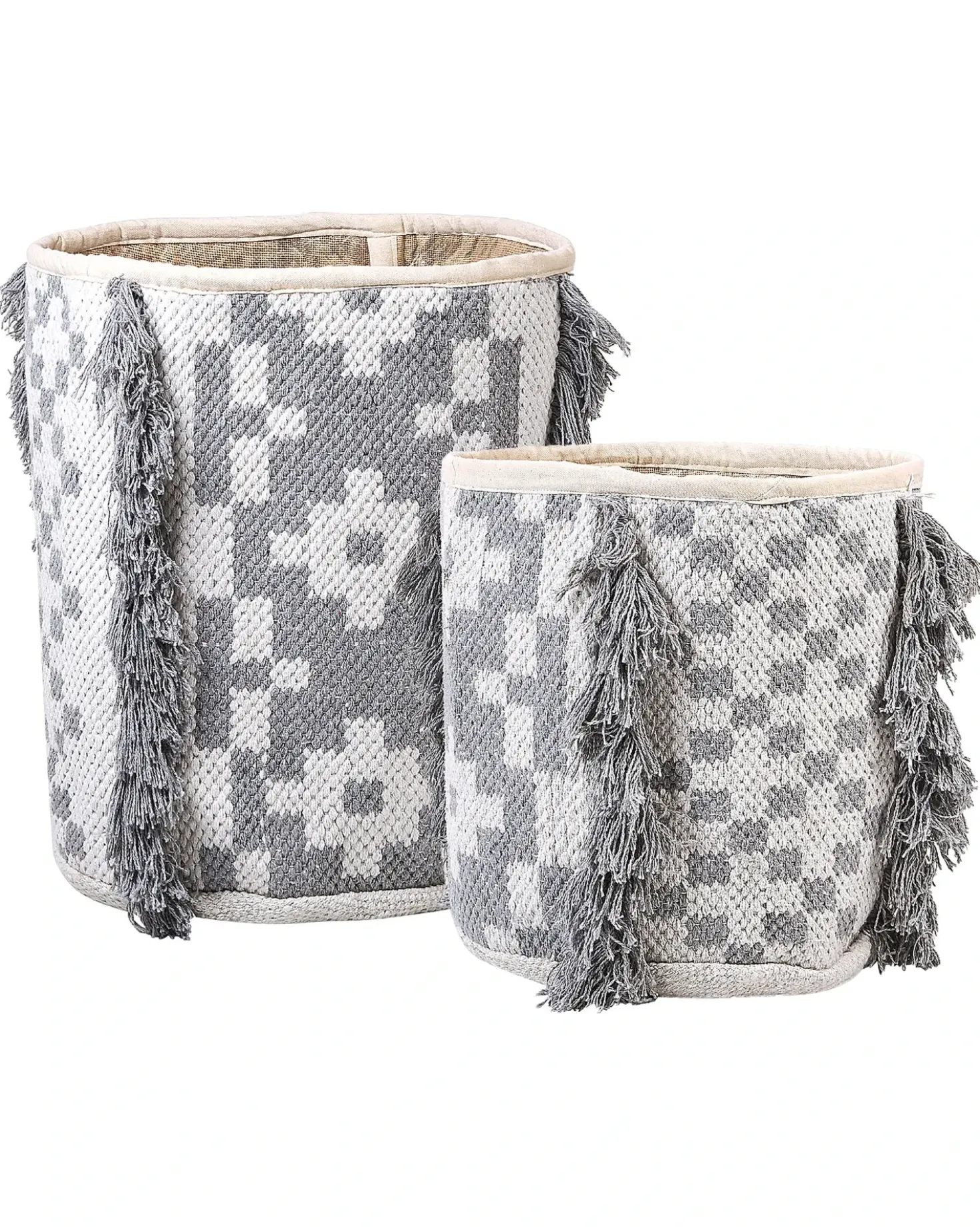 Set di 2 cestini KALAI Cotone Grigio