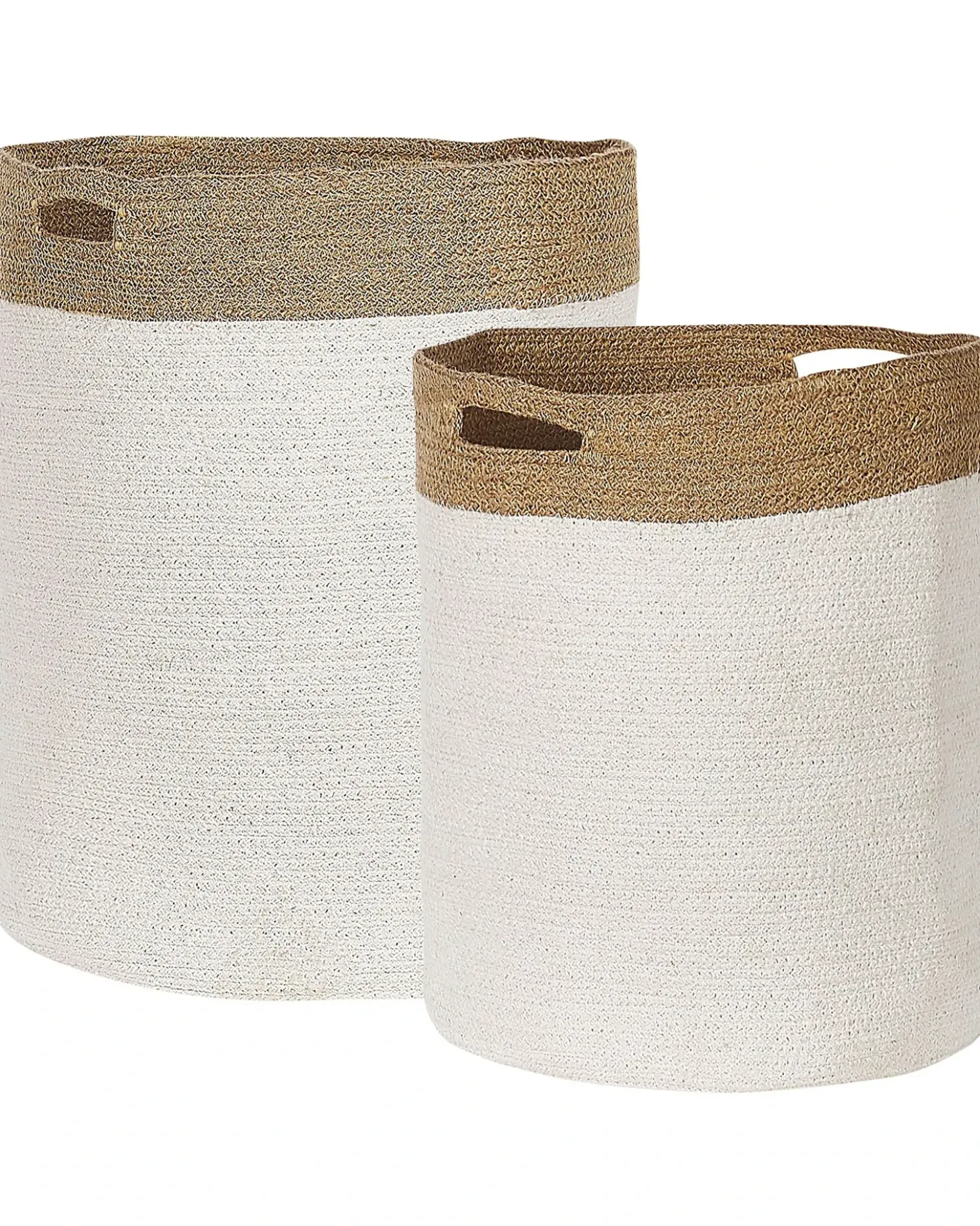 Set di 2 cestini KARDH Cotone Bianco