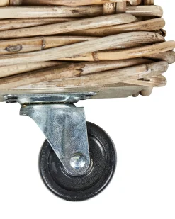 Set di 2 cestini KITIM con ruote Rattan Naturale