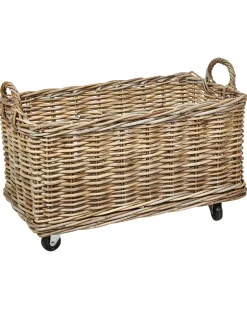 Set di 2 cestini KITIM con ruote Rattan Naturale