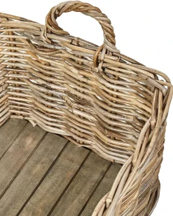 Set di 2 cestini KITIM con ruote Rattan Naturale