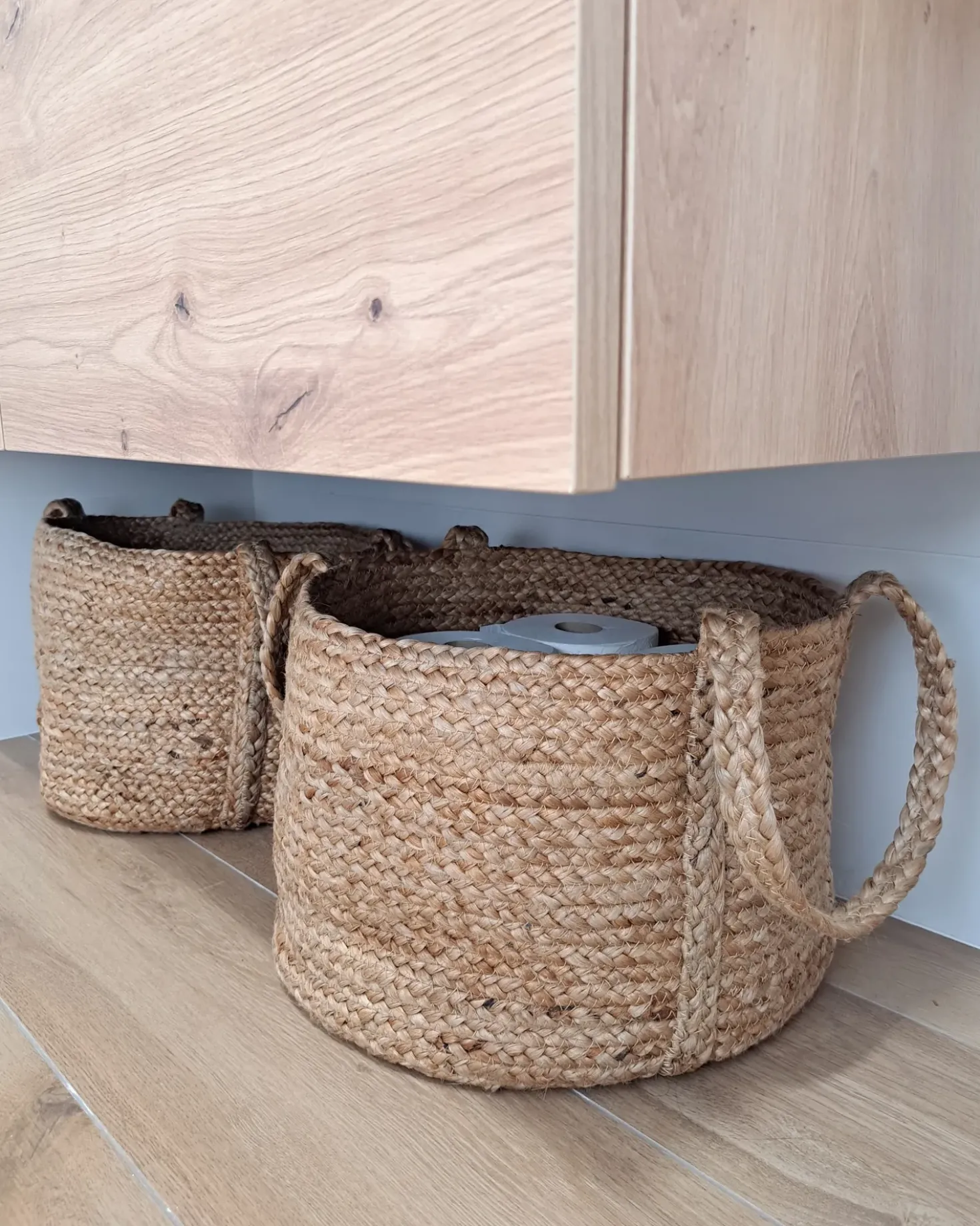 Set di 2 cestini KORNAK Iuta Naturale