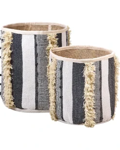Set di 2 cestini KOTKAI Cotone Grigio