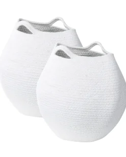 Set di 2 cestini PANJGUR Cotone Bianco