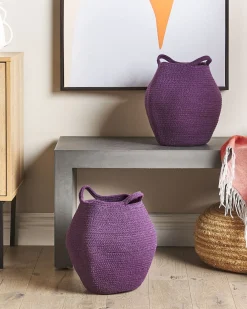 Set di 2 cestini PANJGUR Cotone Viola
