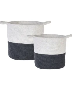 Set di 2 cestini PAZHA Cotone Nero