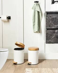 Set di 2 cestini per i rifiuti 3 L ECOSMART Metallo Bianco