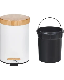 Set di 2 cestini per i rifiuti 3 L ECOSMART Metallo Bianco