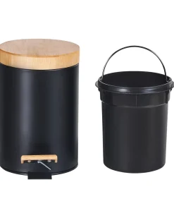 Set di 2 cestini per i rifiuti 3 L ECOSMART Metallo Nero