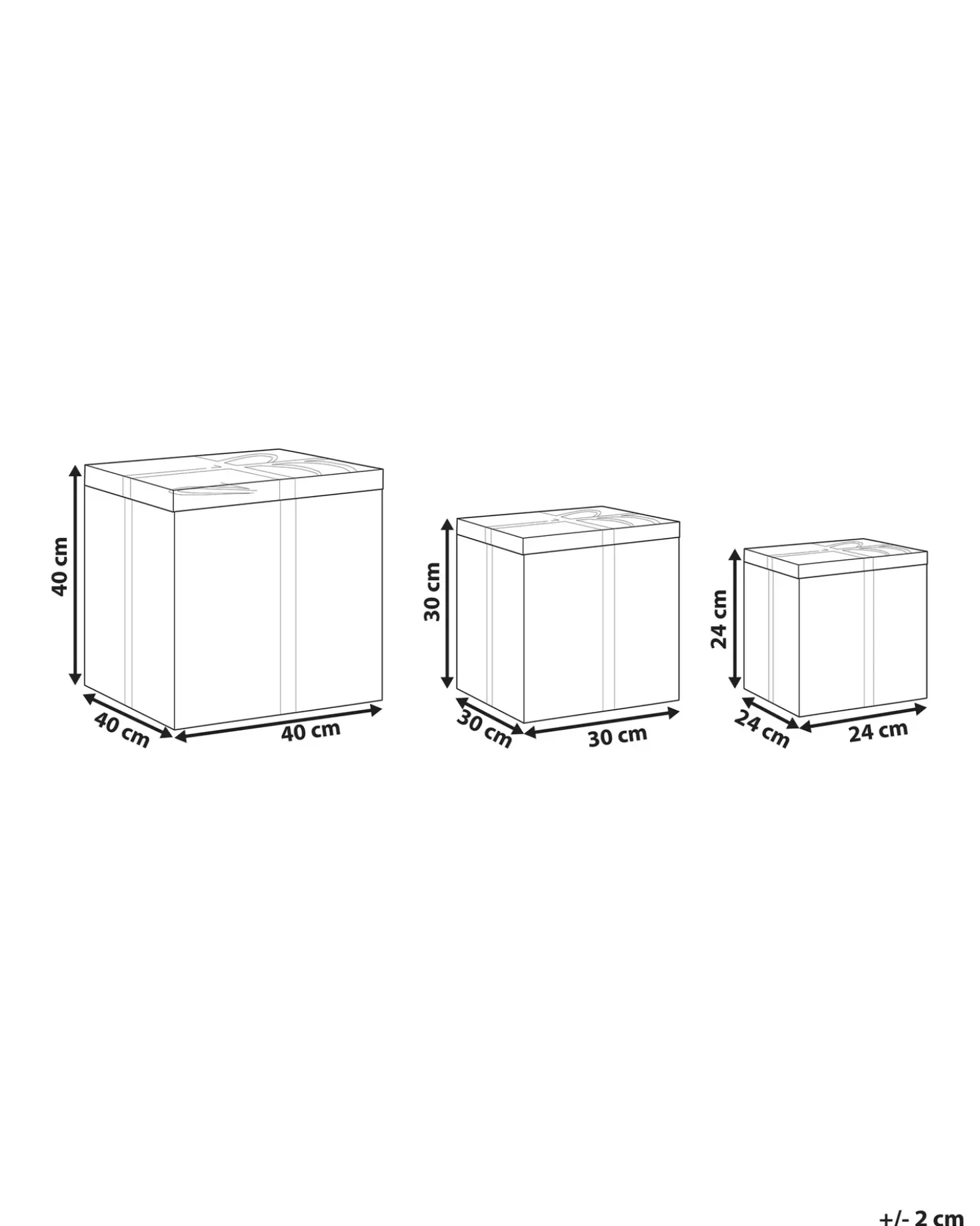 Set di 3 cestini Regali di Natale CADEAU Rattan Naturale